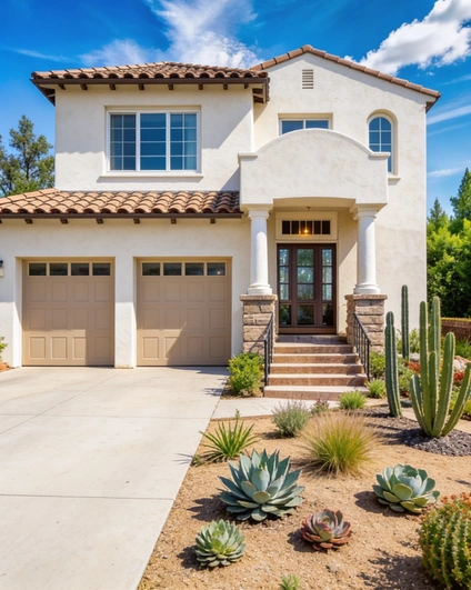 Custom home exterior with driveway and landscaping in Los Angeles