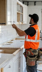 Kitchen remodeling and interior construction work in Los Angeles home