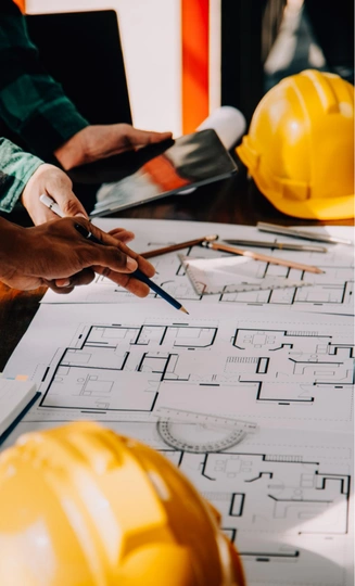 Detailed construction planning and drafting process for building project